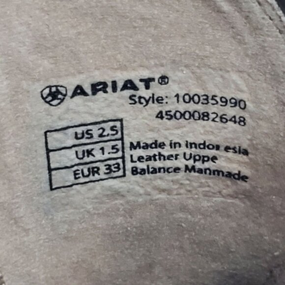 Ariat Kids' Sorting Pen Western Boots Leather Western Boots US 2.5 Brown & White - Picture 5 of 13